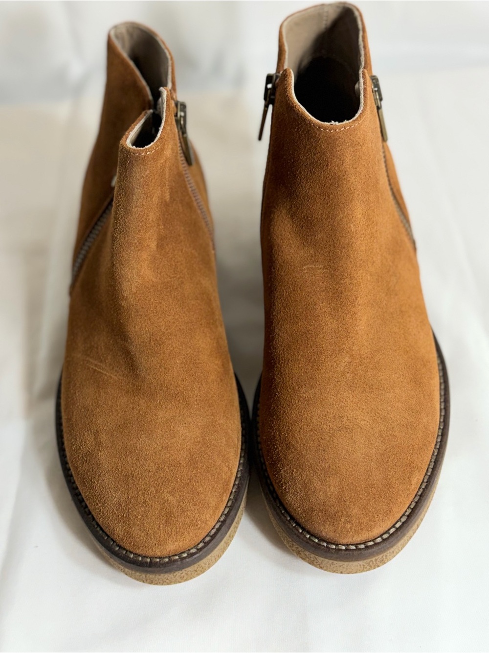 Suede Chelsea Boots - Tan Brown Women Ankle Boots